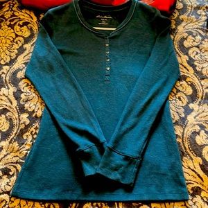 Small long sleeved tee, teal turquoise color